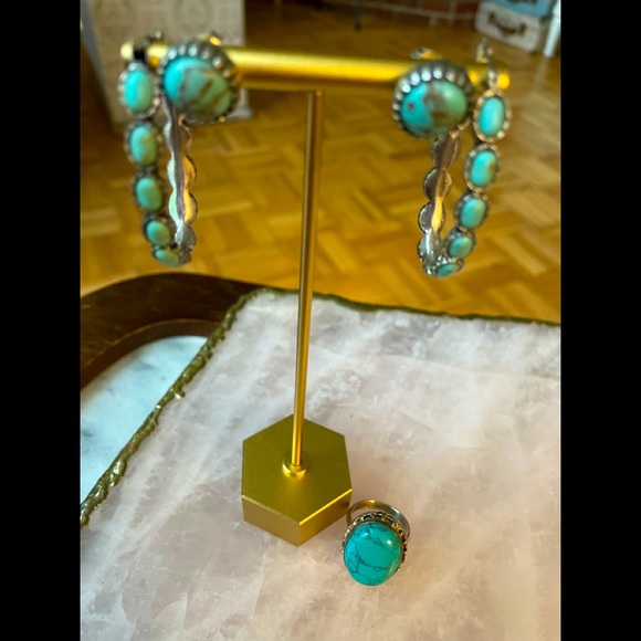 Lucky Brand Jewelry - Lucky brand 2 pair of turquoise earrings and ring